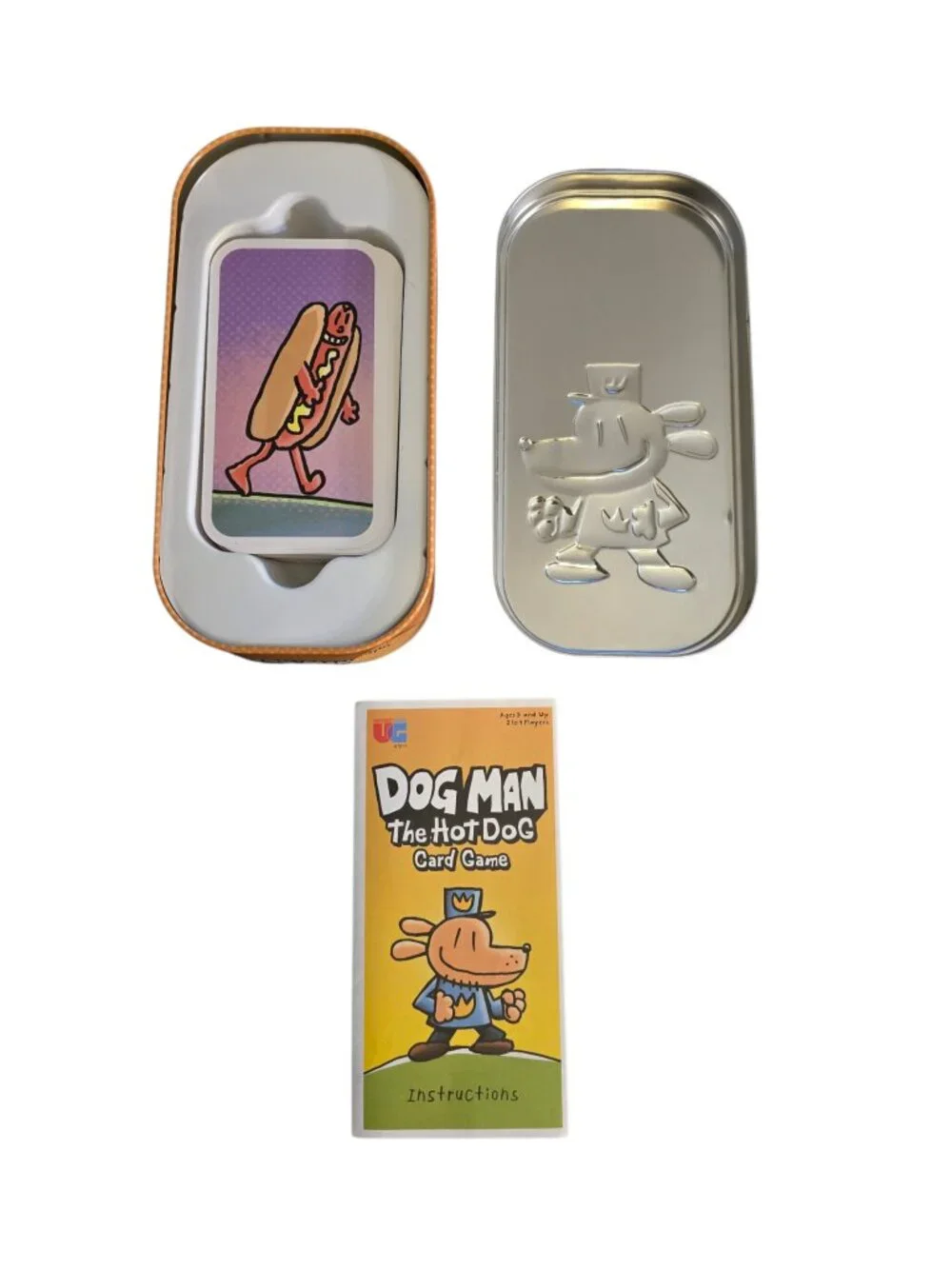 Dog Man The Hot Dog Card Game Complete 64 Cards Tin Dav Pilkey University Games